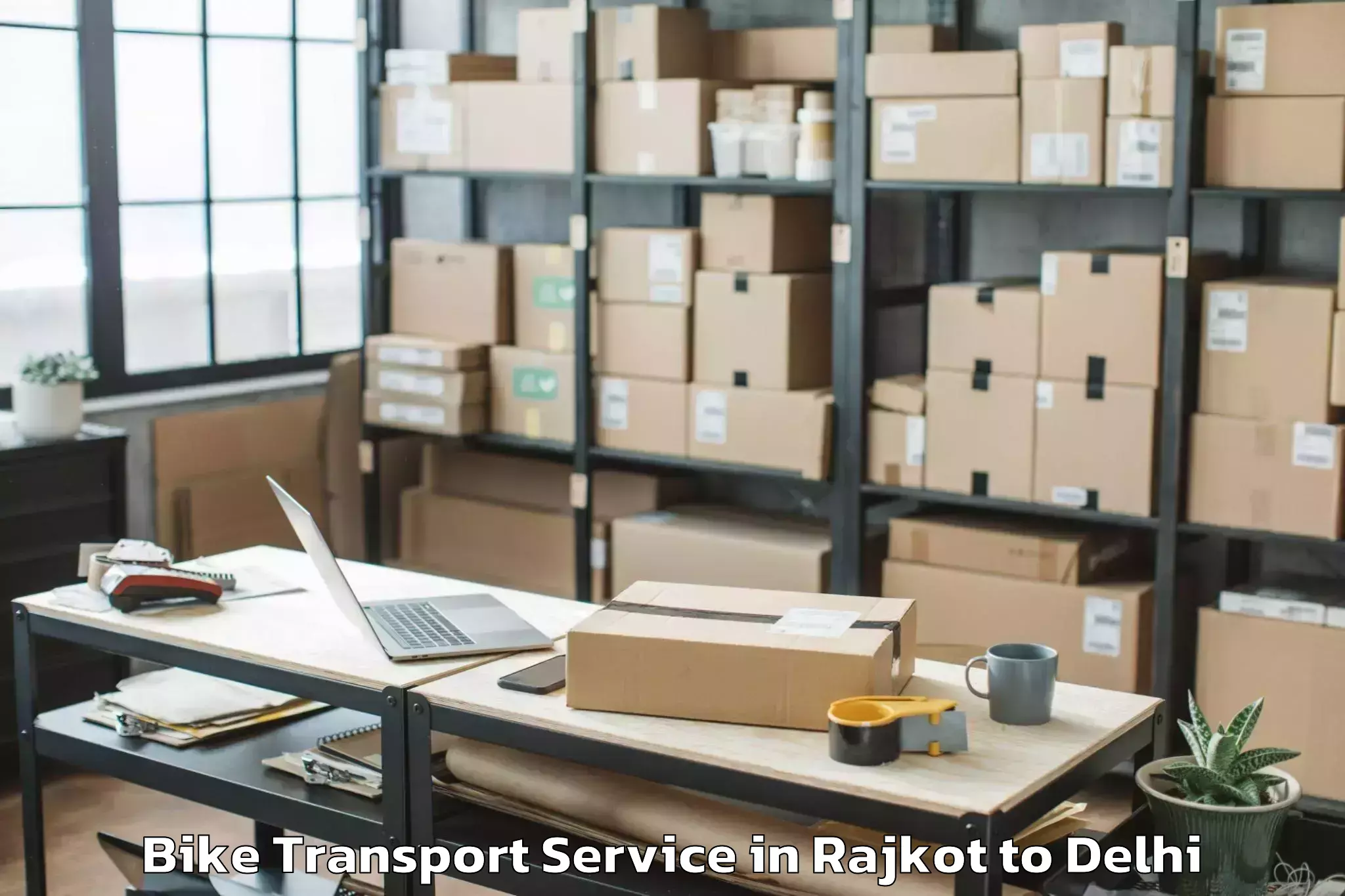 Easy Rajkot to Naraina Industrial Estate Bike Transport Booking